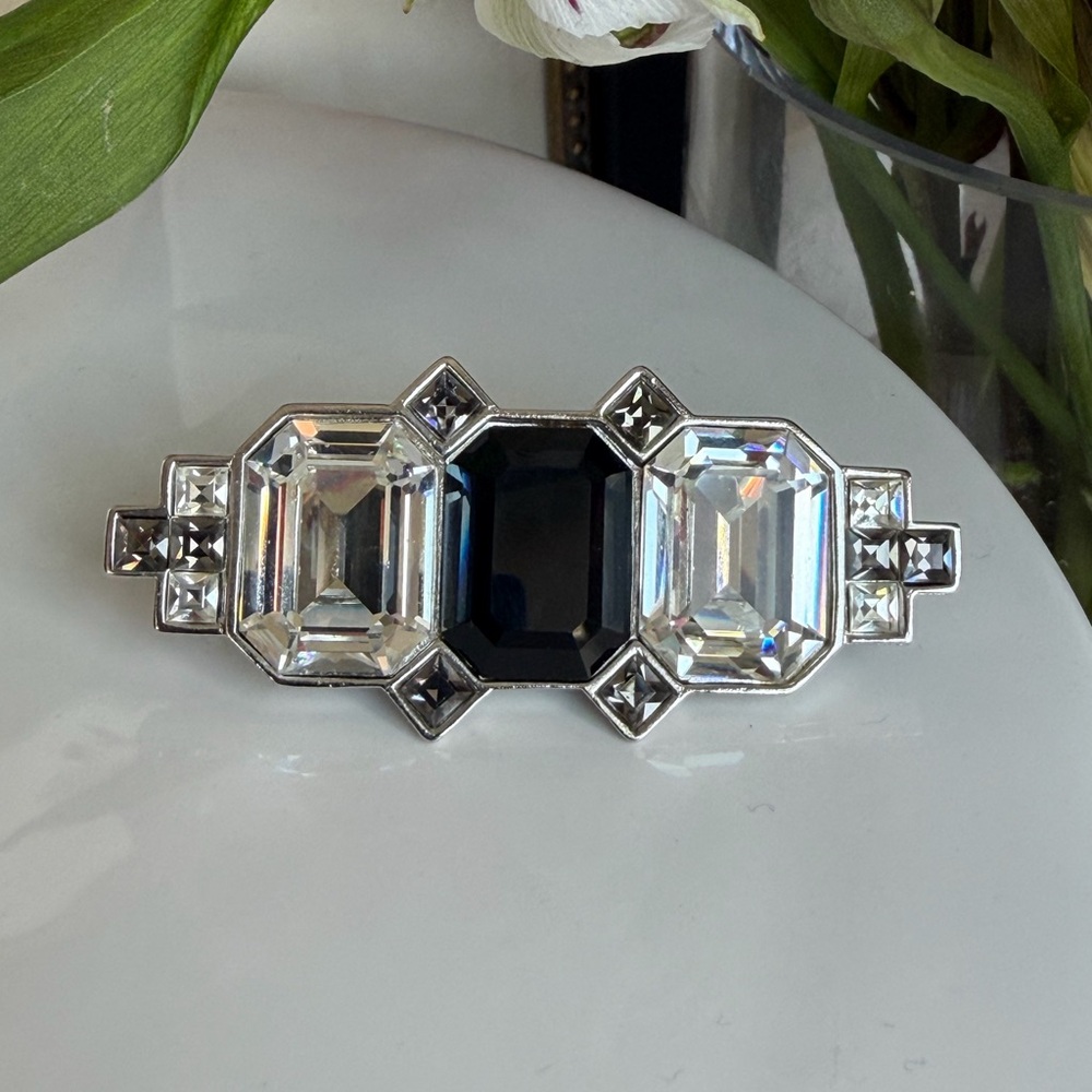 SOLD 🩷YSL Vintage Art Deco Crystal Brooch